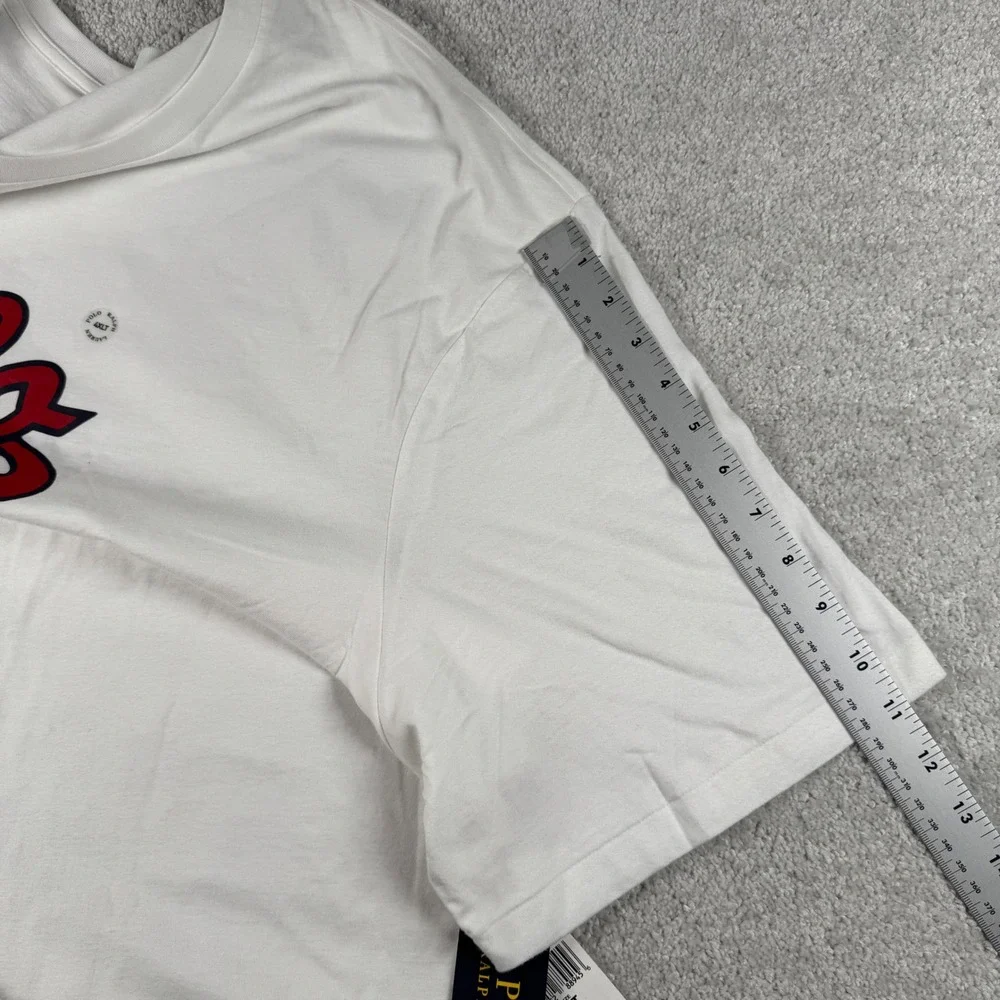 Polo Ralph Lauren T-Shirt Men 4XLT White Script Logo Graphic NWT Big & Tall HOLE